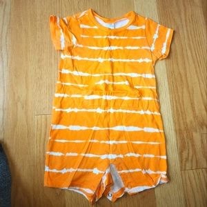 First Impressions 24M Orange and White Romper